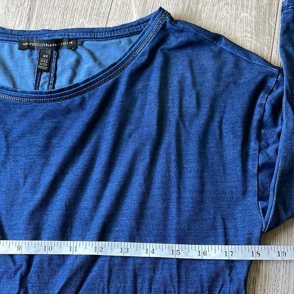 WHBM Dark Denim T Shirt with 3/4 Sleeves . - Picture 6 of 8